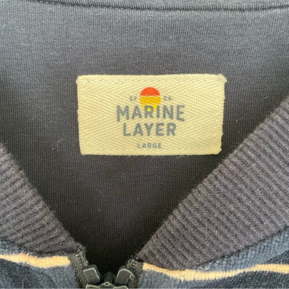 Marine Layer Auckland Bomber Jacket Velour Stripes - Picture 6 of 10